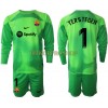 Original Trikotsatz FC Barcelona Ter Stegen 1 Torwart Heimtrikot 2022-23 Langarm Für Kinder